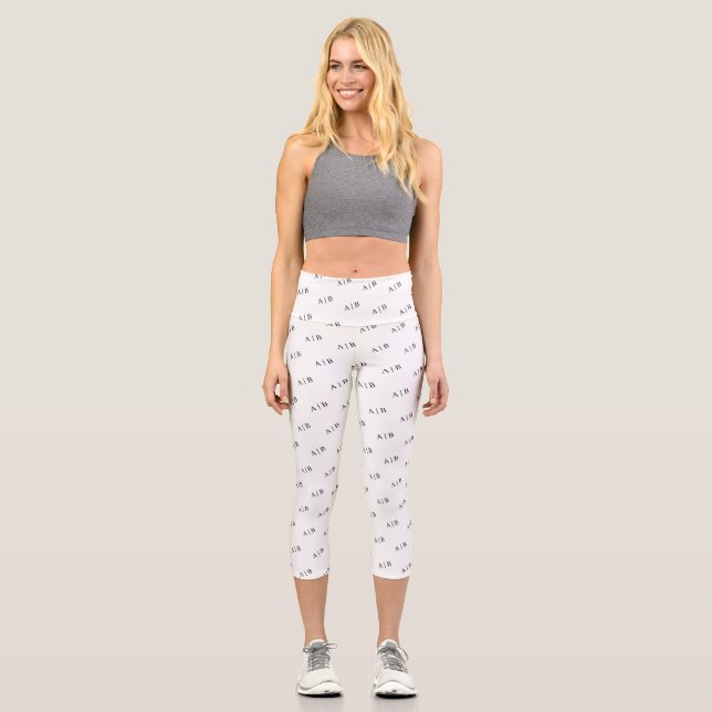 Benutzerdefiniertes Monogramm Capri Leggings (Vorderseite)