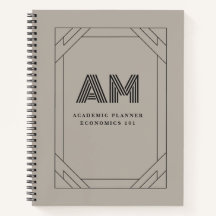 Benutzerdefiniertes Monogramm Charcoal & Taupe Min