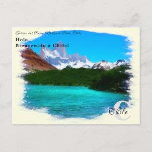 Benutzerdefiniertes Monogramm Chile im Vintage-Was Postkarte