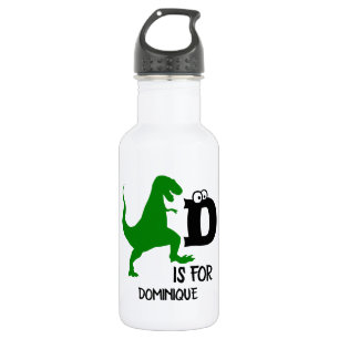 Benutzerdefiniertes Monogramm D für Dinosaurier ni Edelstahlflasche