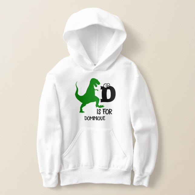 Benutzerdefiniertes Monogramm D für Dinosaurier ni Hoodie (Ablage )