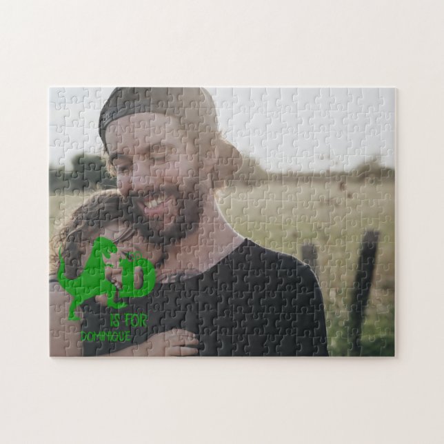 Benutzerdefiniertes Monogramm D für Dinosaurier ni Puzzle (Horizontal)