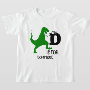 Benutzerdefiniertes Monogramm D für Dinosaurier ni T-Shirt