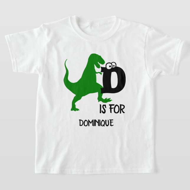 Benutzerdefiniertes Monogramm D für Dinosaurier ni T-Shirt (Ablage )