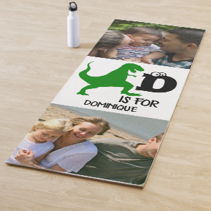 Benutzerdefiniertes Monogramm D für Dinosaurier ni Yogamatte