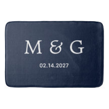 Benutzerdefiniertes Monogramm Datum Navy Blau Styl