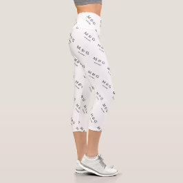 Benutzerdefiniertes Monogramm-Datums-Muster Stilvo Capri Leggings