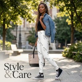 Benutzerdefiniertes Monogramm-Datums-Muster Stilvo Leggings