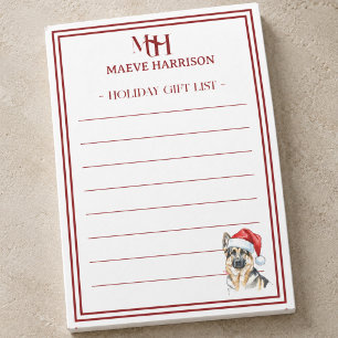 Benutzerdefiniertes Monogramm-Deutsch-Schäferhund- Post-it Klebezettel