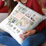 Benutzerdefiniertes Monogramm Dies ist die US-Foto Kissen<br><div class="desc">Monogramm Kissen mit den Worten "das ist uns" in einem stilvollen Drehbuch mit 8 quadratischen Fotos auf der Vorder- und Rückseite angeordnet, sodass es insgesamt 16 Fotos, die Sie mit Ihren eigenen Fotos auf weißem Hintergrund ersetzen können, ergibt. Sie können auch Ihre Familie Initial für das Monogramm hinzufügen und die...</div>