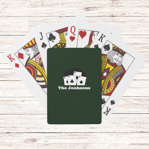 Benutzerdefiniertes Monogramm Dunkelgrün Spielkart Spielkarten