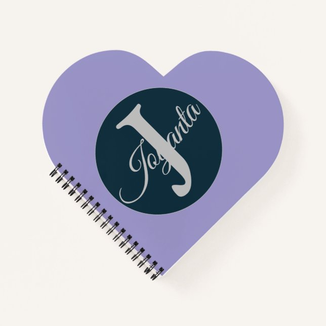 Benutzerdefiniertes Monogramm Elegante Liebe Notizbuch (Vorderseite)