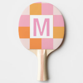 Benutzerdefiniertes Monogramm Elegantes rosa geome Tischtennis Schläger