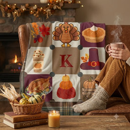 Benutzerdefiniertes Monogramm Erntedankfest Herbst Sherpadecke