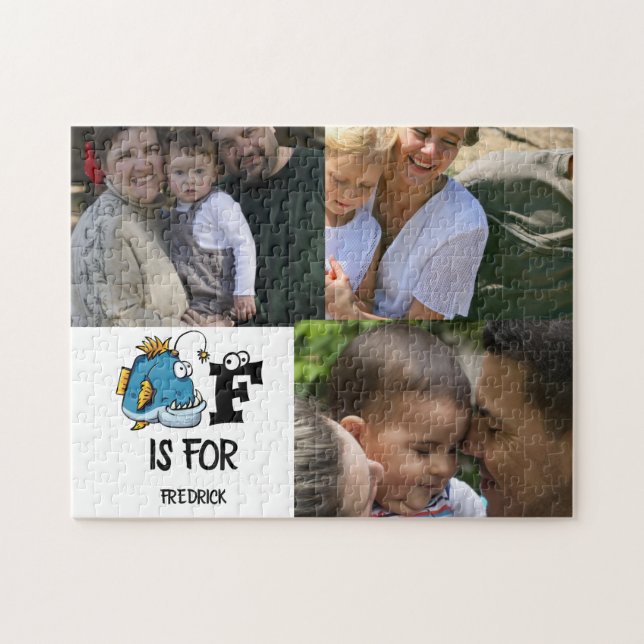 Benutzerdefiniertes Monogramm F ist für die Abbild Puzzle (Horizontal)