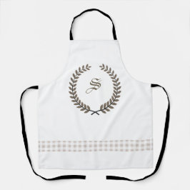 Benutzerdefiniertes Monogramm Farmhouse | Gingham- Schürze