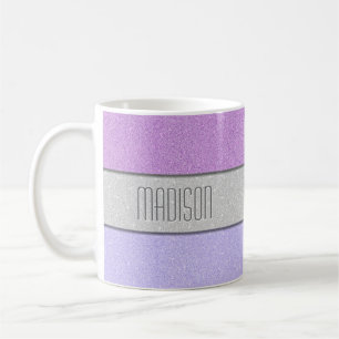 Benutzerdefiniertes Monogramm Faux Glitter Bling Kaffeetasse