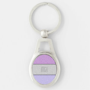 Benutzerdefiniertes Monogramm Faux Glitter Bling Schlüsselanhänger