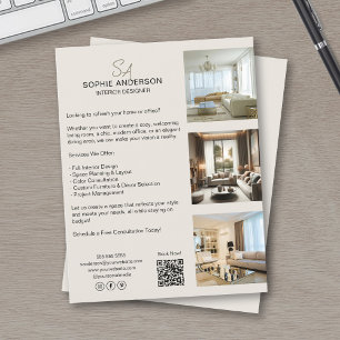 Benutzerdefiniertes Monogramm Foto QR Professionel Flyer