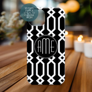 Benutzerdefiniertes Monogramm für Schwarz und Wei Case-Mate iPhone Hülle