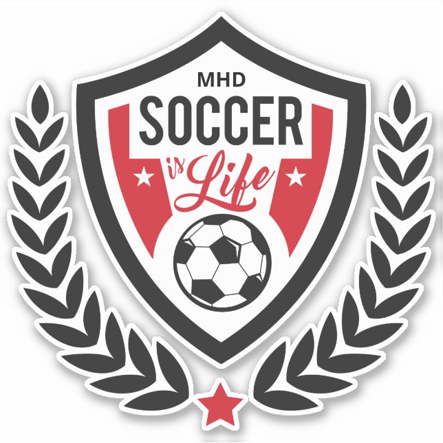 Benutzerdefiniertes Monogramm-Fußball-Logo Aufkleber (Vorderseite)