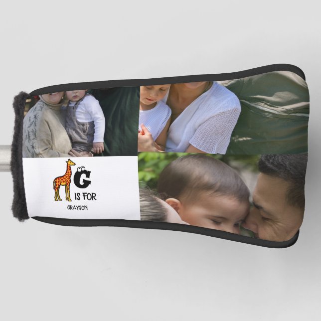 Benutzerdefiniertes Monogramm G ist für Giraffen n Golf Headcover (Vorderseite)
