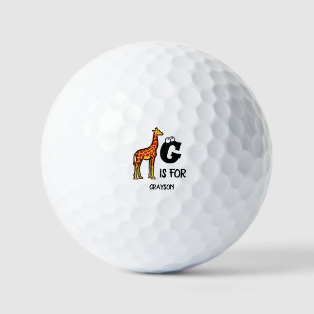 Benutzerdefiniertes Monogramm G ist für Giraffen n Golfball (Vorderseite)