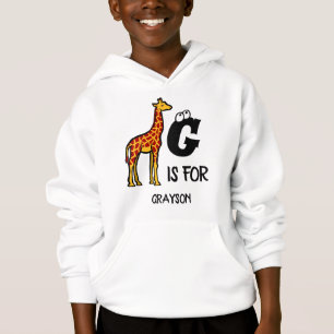 Benutzerdefiniertes Monogramm G ist für Giraffen n Hoodie