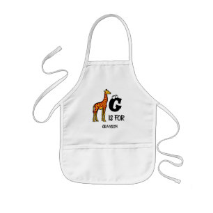 Benutzerdefiniertes Monogramm G ist für Giraffen n Kinderschürze