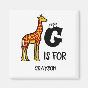 Benutzerdefiniertes Monogramm G ist für Giraffen n Magnet