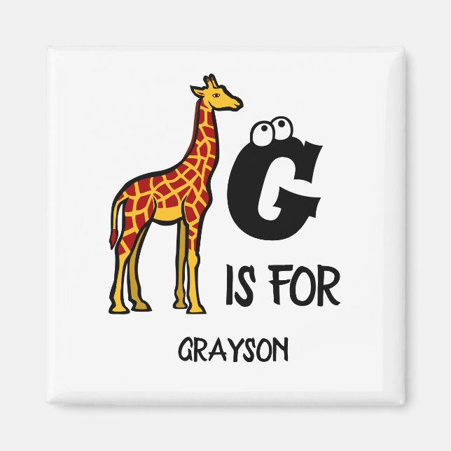 Benutzerdefiniertes Monogramm G ist für Giraffen n Magnet (Vorne)