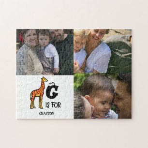 Benutzerdefiniertes Monogramm G ist für Giraffen n Puzzle