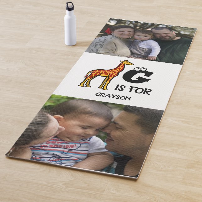 Benutzerdefiniertes Monogramm G ist für Giraffen n Yogamatte (Beispiel)