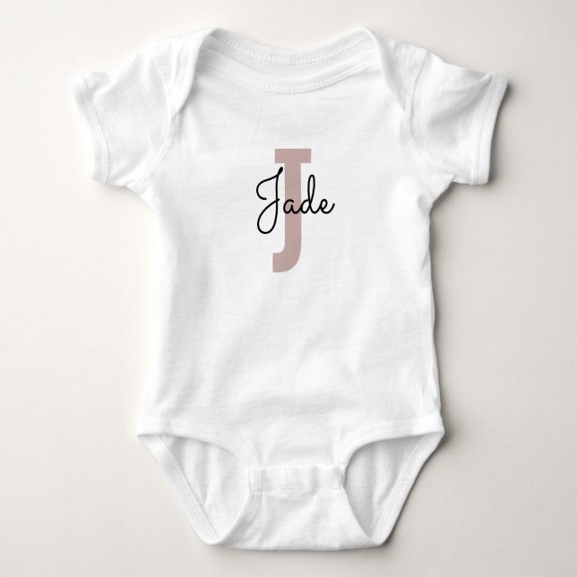 Benutzerdefiniertes Monogramm-Geschenk für Namen,  Baby Strampler (Vorderseite)