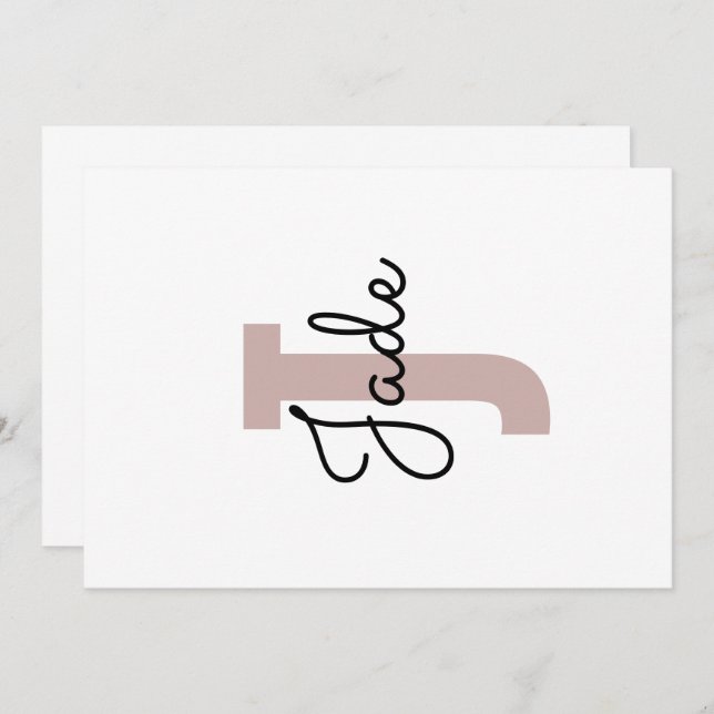 Benutzerdefiniertes Monogramm-Geschenk für Namen,  Einladung (Vorne/Hinten)