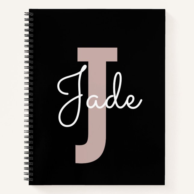 Benutzerdefiniertes Monogramm-Geschenk für Namen,  Notizbuch (Vorderseite)
