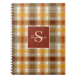 Benutzerdefiniertes Monogramm Gingham-Stil-Muster Notizblock