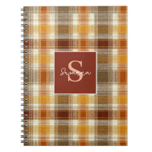 Benutzerdefiniertes Monogramm Gingham-Stil-Muster Notizblock