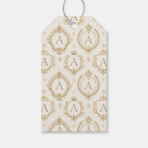 Benutzerdefiniertes Monogramm Gold Royal Barock Lu Geschenkanhänger