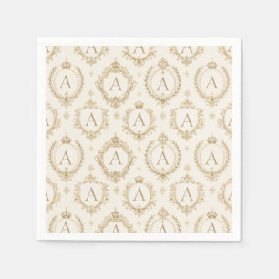 Benutzerdefiniertes Monogramm Gold Royal Barock Lu Serviette