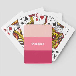 Benutzerdefiniertes Monogramm, helle rosa Retro-Ty Spielkarten