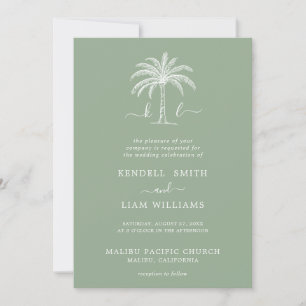 Benutzerdefiniertes Monogramm Hochzeitslogo Palme Einladung
