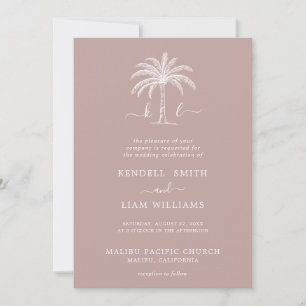 Benutzerdefiniertes Monogramm Hochzeitslogo Palme Einladung