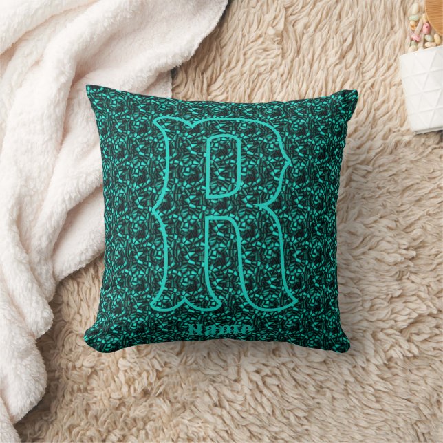 Benutzerdefiniertes Monogramm Ihr Anfangsbuchstabe Kissen (Decke)