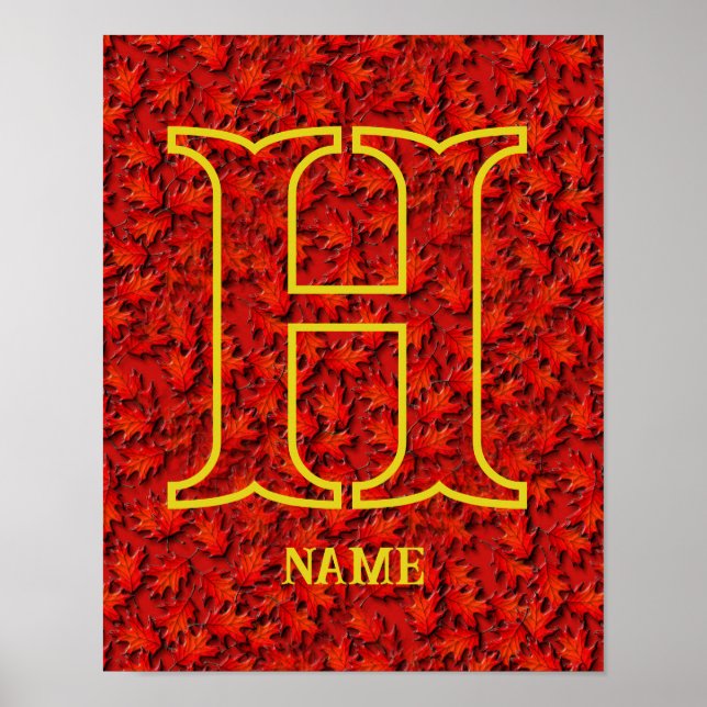 Benutzerdefiniertes Monogramm Ihr Anfangsbuchstabe Poster (Vorne)