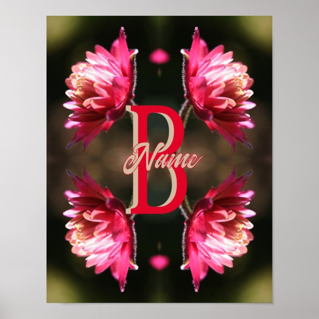 Benutzerdefiniertes Monogramm Ihr Anfangsbuchstabe Poster (Vorne)