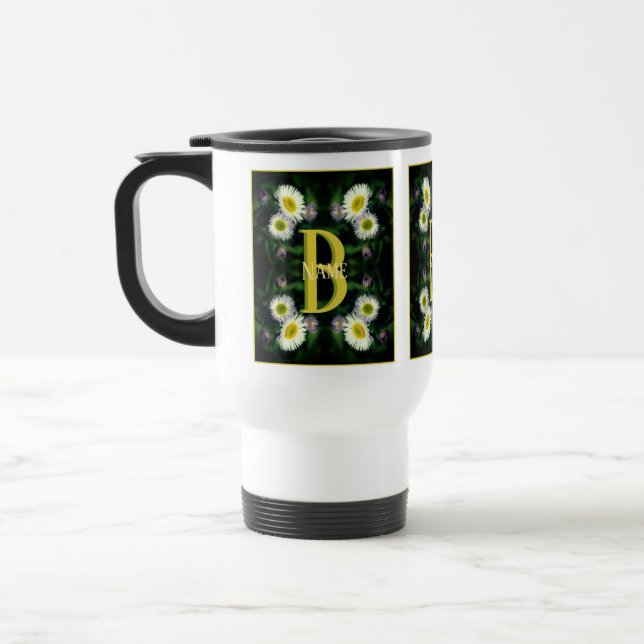 Benutzerdefiniertes Monogramm Ihr Anfangsbuchstabe Reisebecher (Links)