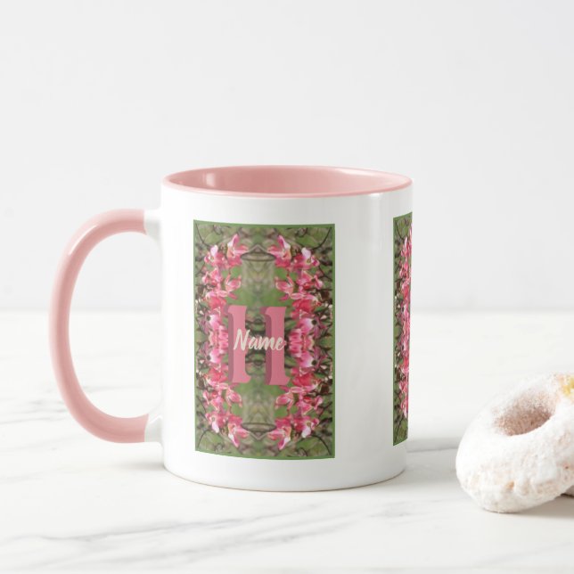 Benutzerdefiniertes Monogramm Ihr Anfangsbuchstabe Tasse (Mit Donut)
