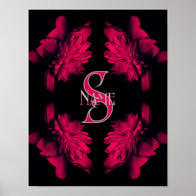 Benutzerdefiniertes Monogramm Ihr Initial Name Pfi Poster (Vorne)