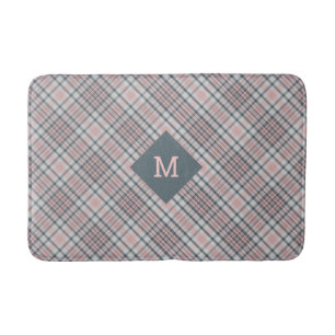 Benutzerdefiniertes Monogramm Kariert / Tartan Mus Badematte